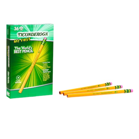 Ticonderoga My First Ticonderoga Pencil with Eraser, PK 36 33336